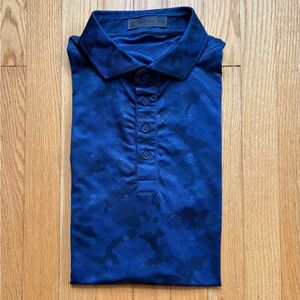 G/FORE Men’s Short Sleeve Icon Camo Tech Jersey Golf Polo XL Blue Black Camo